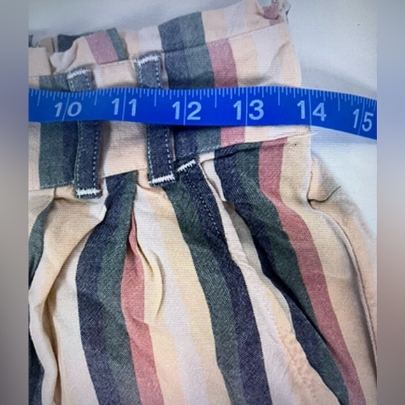 American Eagle Exposed Buttons Striped Beige Jogger Pants 100% Viscose Sz S - Picture 7 of 9